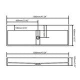 47 Inch Wall-Mount Double Sink Stone Resin Matte White Trough Bathroom Sink