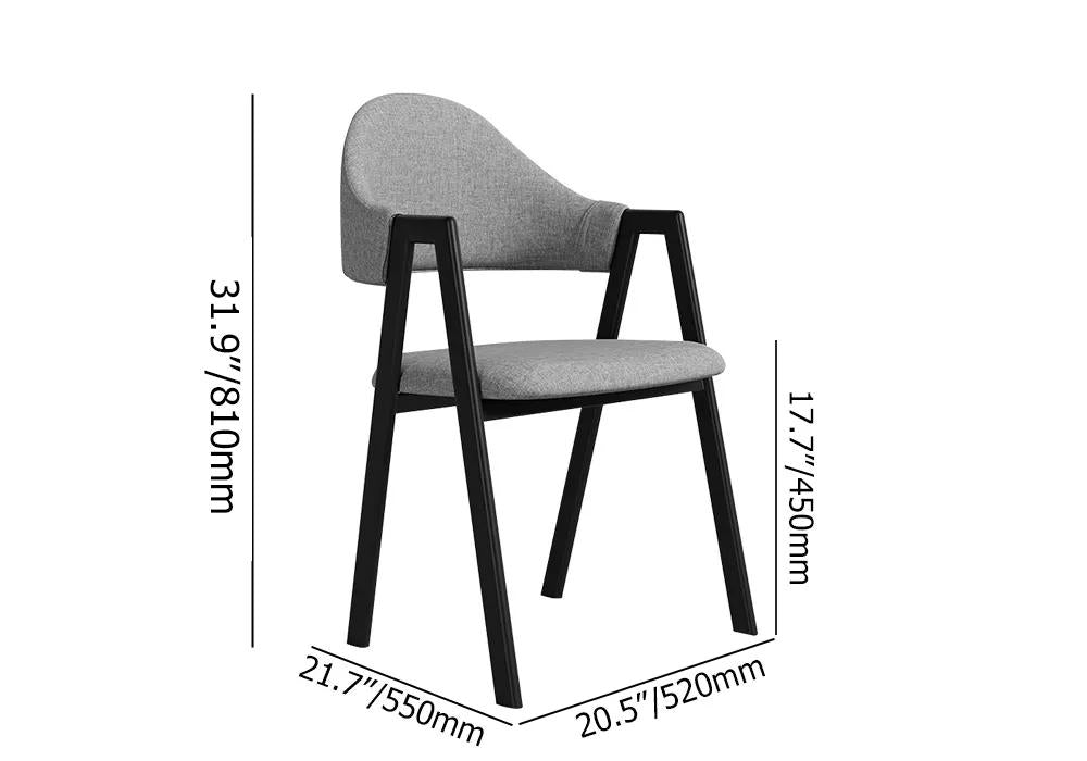 Gray Linen Upholstered Dining Chair Side Chair (Set of 2)