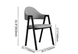 Gray Linen Upholstered Dining Chair Side Chair (Set of 2)
