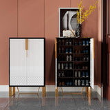 Aro Black Shoe Storage 18 Pairs Shoes Cabinet in Gold