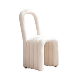 Modern White Boucle Dining Room Chair Side Chair (Set of 2)