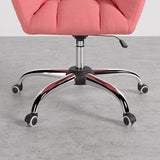 Modern Office Chair Upholstered Cotton & Linen Swivel Task Chair Height Adjustable