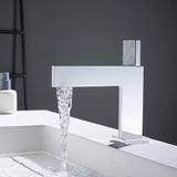 Brushed Gold Modern Bathroom Sink Faucet Single Handle 1-Hole Solid Brass