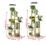 59.1" Modern Ladder 7-Tiered Plant Stand in Gold & White