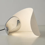 White Half-Moon Table Lamp Dimmable Metal Desk Lamp
