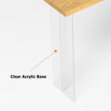 47.2" Wood Floating Bar Table Acrylic Base Bar Height Pub Table Rectangle