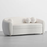 82" Modern White Teddy Velvet 3 Seaters Curved Sofa for Living Room