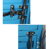 Industrial Loft Red Nightstand Retro Bedside Storage Cabinet with Door & Drawer