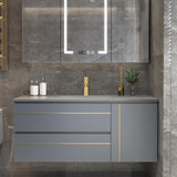 36" Floating Bathroom Vanity with Sink Stone Bathroom Vessel