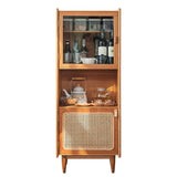 Nordic Natural Cabinet with 2-Door 1 Adjustable Shelf Rattan Woven 51" in Height