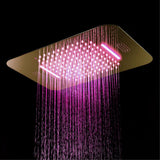 Wall-Mounted 23" Thermostatic Shower System in Gold 4 Functions