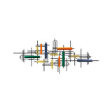 Modern Abstract Metal Wall Decor with Geometirc Overlapping Design