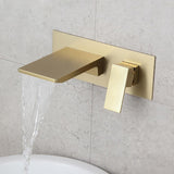 Sleek Black Wall Mounted Single Handle Waterfall Bathroom Sink Faucet