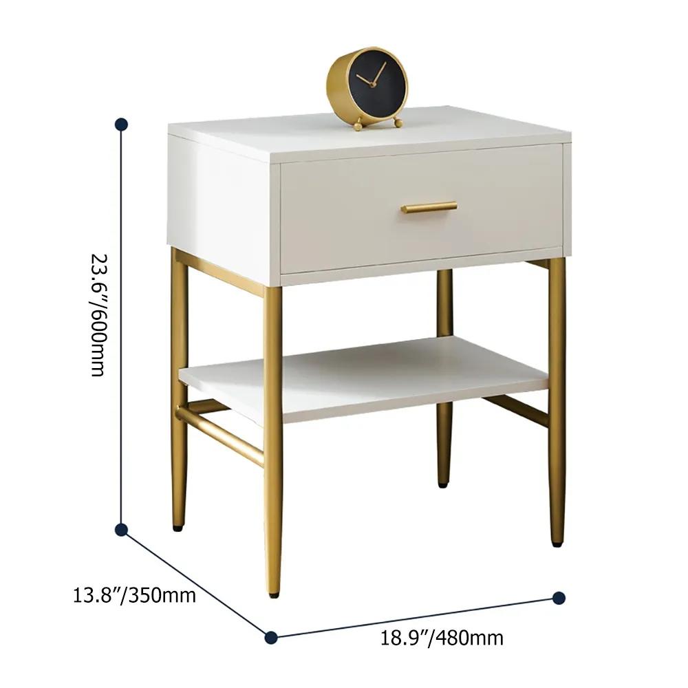 Nordic Blue Nightstand with Drawer & Shelf