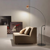 Black Arching Floor lamp Gooseneck Standing Lamp Rose Gold Shade