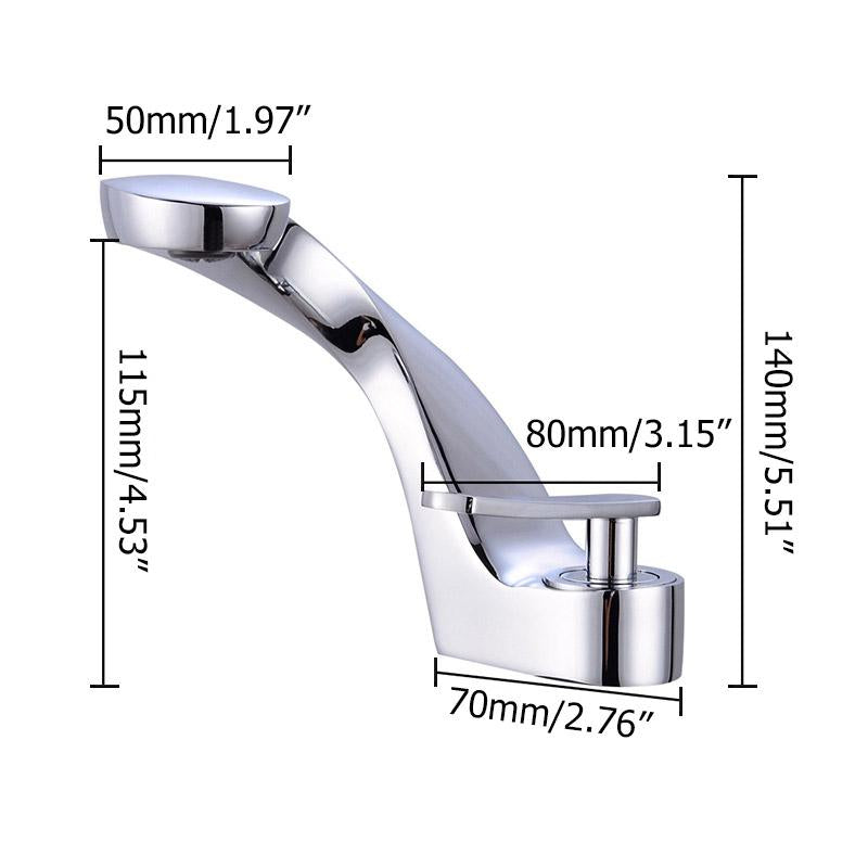 Modern Creative Bathroom Sink Faucet Single Handle One-Hole Sink Faucet Brass