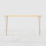 39" Modern Walnut Narrow Rectangular Console Table with Wooden Top Metal Legs