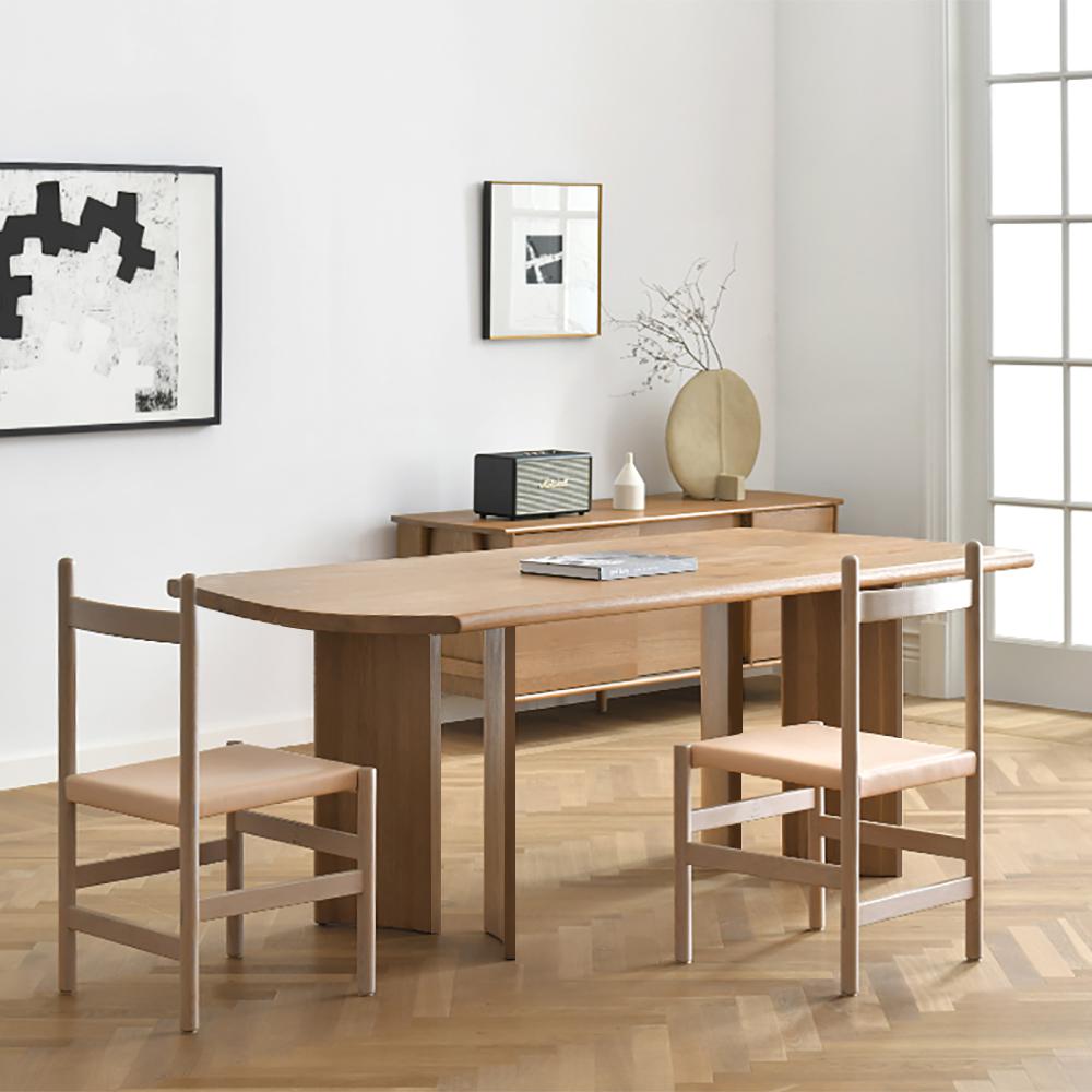 Rustic 63" Solid Wood Dining Table Walnut Wooden Tabletop for 6 Person
