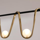 Modern Bronze Linear Island Light Unique Spiral Pendent Light for Dining Room