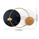 Modern Geometric Patterns Metal Wall Hanging Decor Chinese Art
