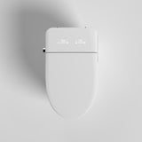 Smart 1-Piece Elongated Automatic Toilet in White LED Display Screen
