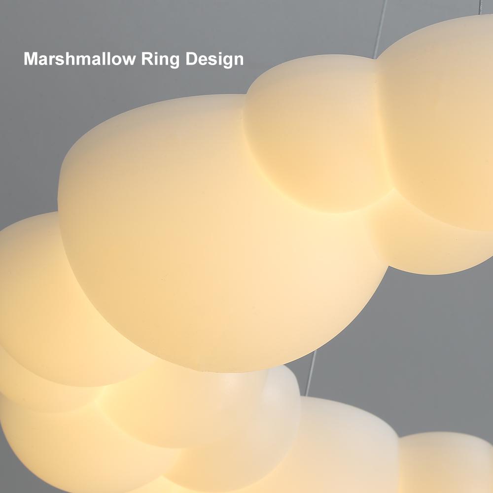Modern White LED Chandelier Cloud Bubble Pendant Light Dimmable