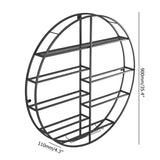 Modern Round Wall Mounted Metal Black Wine Rack