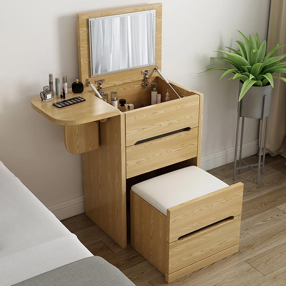 Nordic Flip Top White Makeup Vanity_Mini with Stool & Mirror
