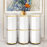 Shoes Storage Furniture Storage Cabinets Storage White&Gold 3-Door 9 Pairs Shoes
