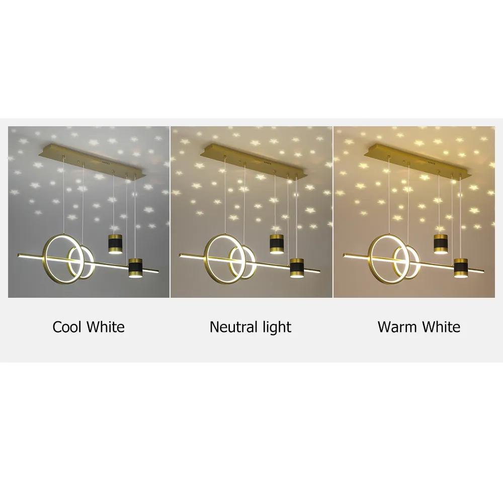 Geometric Black Kitchen Island light Starry Reflection Hanging Light 3-Way Dimmable