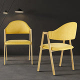 Gray Linen Upholstered Dining Chair Side Chair (Set of 2)