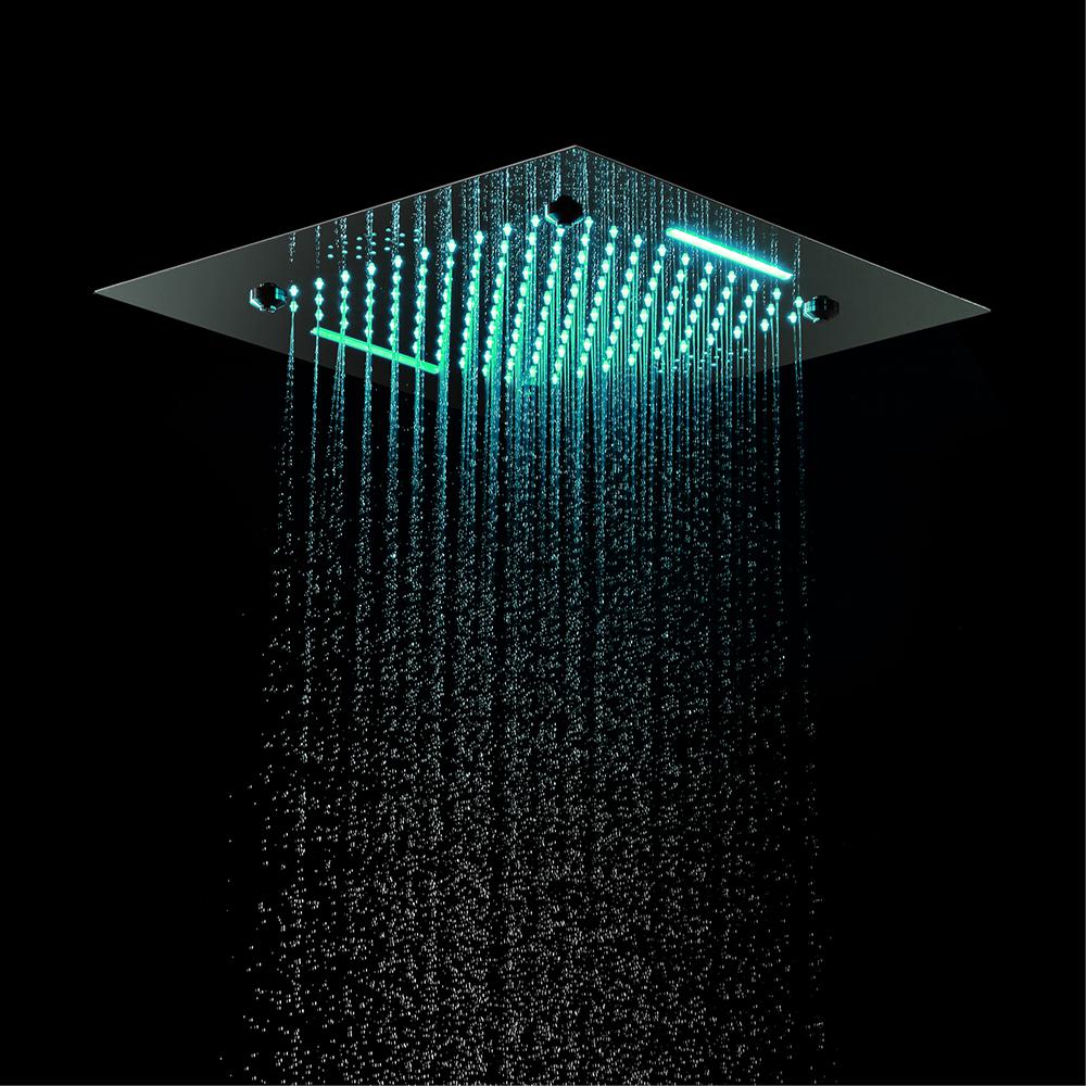 Wall-Mounted 20" Music Shower System Rainfall 5 Functions Thermostatic