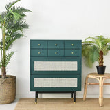 Modern Dresser Cabinet Drawer Storage with 8 Drawers in Green