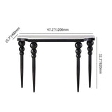 47.2" Classical Black Marble Console Table Narrow Entryway Table Stainless Steel Legs