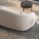 82" Modern White Teddy Velvet 3 Seaters Curved Sofa for Living Room