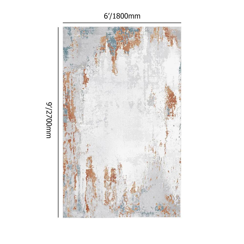 5' x 8' Modern Abstract Ink Painting Multi-colored Rectangle Area Rug