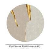 5' x 5' Circular Modern & Creative & Light Luxury Khaki Area Aug