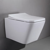 Wall Hung Toilet with In-Wall Tank and Carrier System Elongated 1.1/1.6 GPF Dual Flush in White