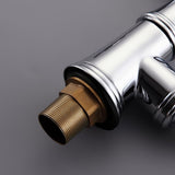 Karon Classic 1-Hole White Single Porcelain Lever Victorian Style Bathroom Sink Faucet in Polished Chrome Solid Brass