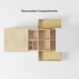 Pinkle 82'' Modern Wood Extendable Sliding Top Coffee Table with Storage in White Walnut