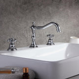 Chester Traditional Double Handle Bathroom Widespread Sink Faucet Victorian Spout
