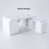 L-shaped Modern Executive Desk with Ample Storages Right Hand in White