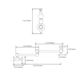 Wall Mounted Retractable Double Handle Cold Only Faucet with Double Swing Joints