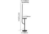 Lámpara de pie ajustable negra moderna Luz de lectura de pie LED con estante de vidrio