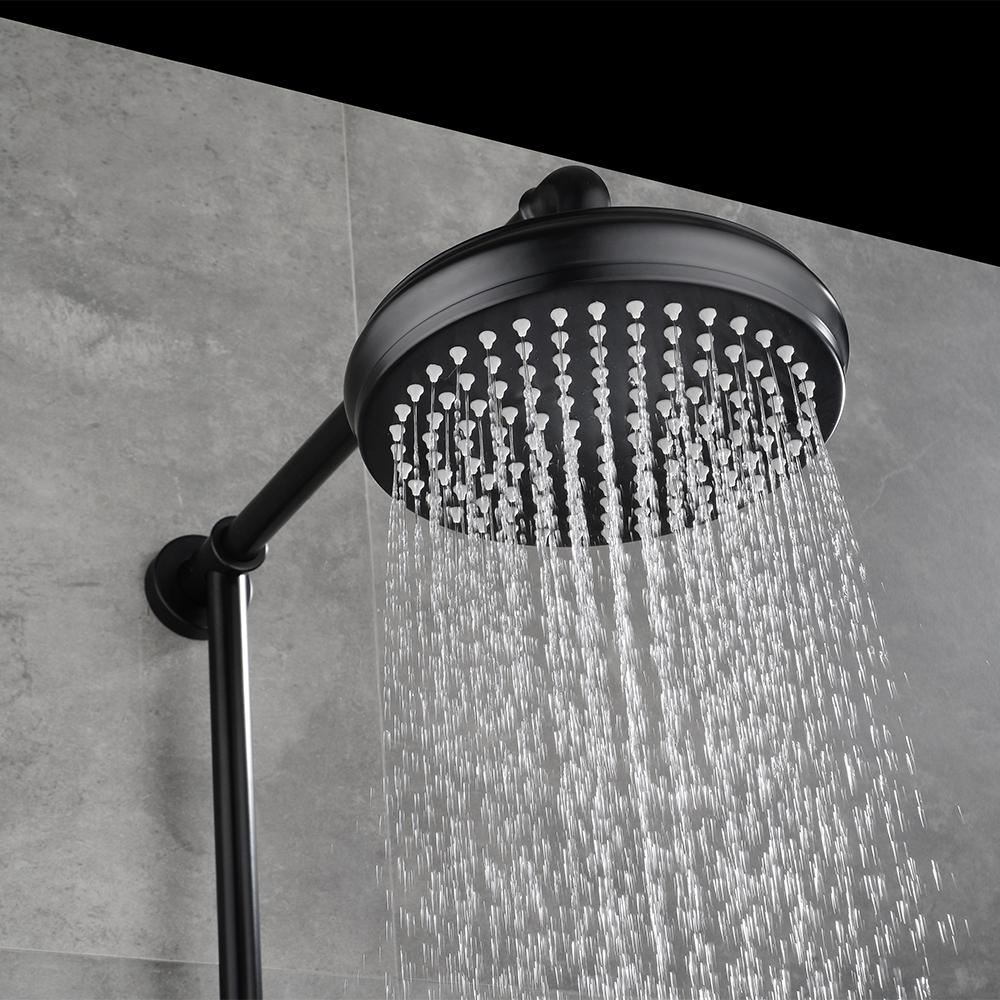 Industrial Style Wall-Mounted Shower System 2-function in Black