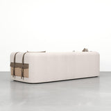 87" Modern White Boucle 3-Seater Sofa Upholstered   Convertible  with Side Storage