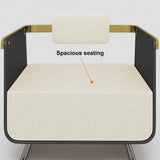Black Modern Accent Chair Upholstered Cotton & Linen Accent Chair