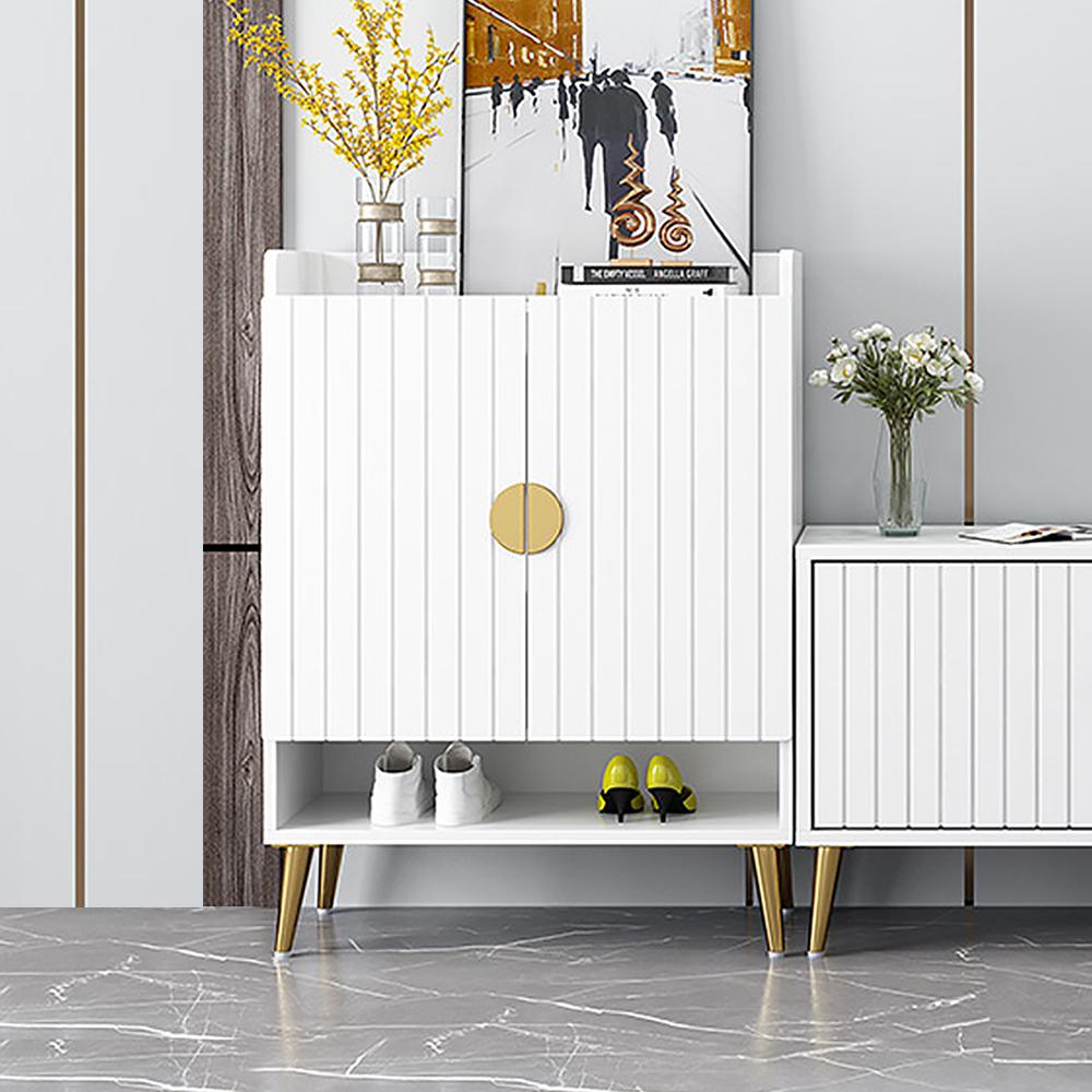 Nordic Gray Shoe Cabinet 4 Shelves Entryway Shoe Cabinet