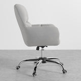 Modern Office Chair Upholstered Cotton & Linen Swivel Task Chair Height Adjustable