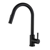 Matte Black Touch Kitchen Faucet Stainless Steel Pull Out Spray Single Handle